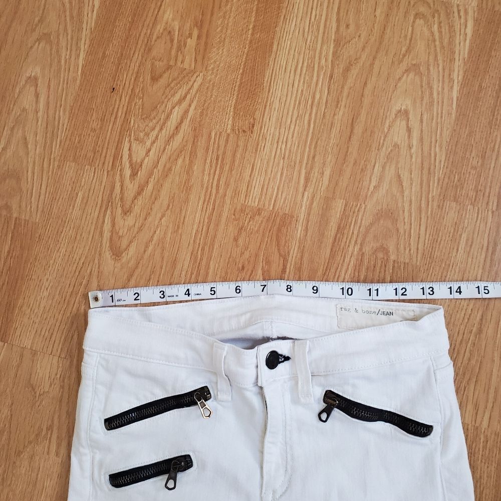 Rag & Bone Triple Zip White Skinny Jeans Size 27 - Picture 9 of 14